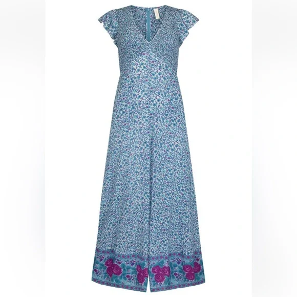 Spell Love Jetty Shirred Jumpsuit in Blue Nirvana - Picture 8 of 10